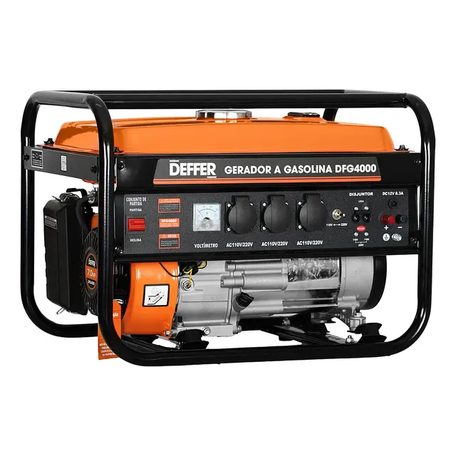 Gerador De Energia A Gasolina 3,75kva 110v/220v C/ Avr Deffer
