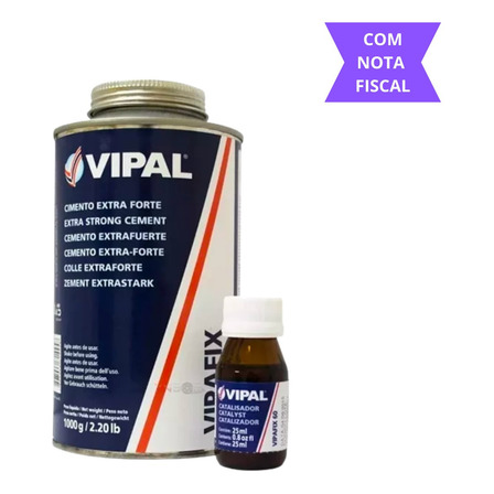 01 Cola Vipafix 1 Kg + 01 Catalisador (60min) 25ml - Vipal 01 Cola Vipafix 1 Kg + 01 Catalisador (60min) 25ml - Vipal