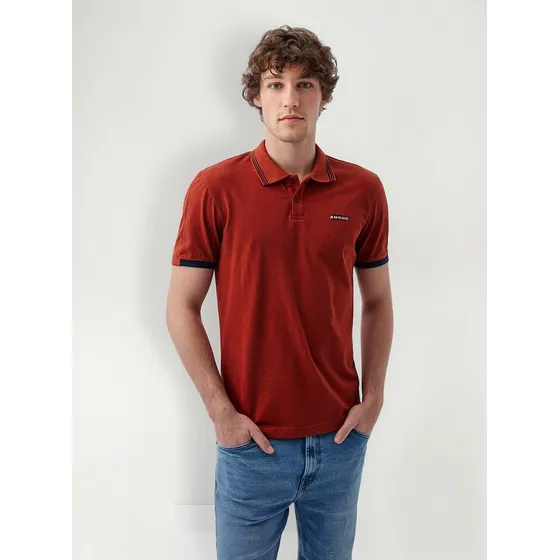 Polo Slim Fit Americanino 809f000 Naranja Os