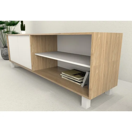 Mesa De Tv Hasta 75 Pulgadas  2 Puertas + Estantes Tables