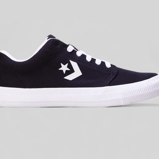 Converse Sem Gênero  Lisa Largo Day One Ct0668 Curto Tecido Preto/branco/branco Lisa 33 Br
