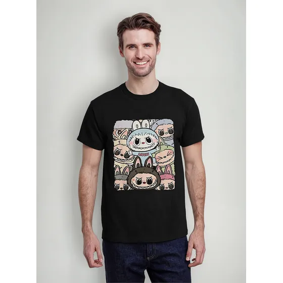 Remera Labubu- Manga Corta Unisex - Niños Y Adultos