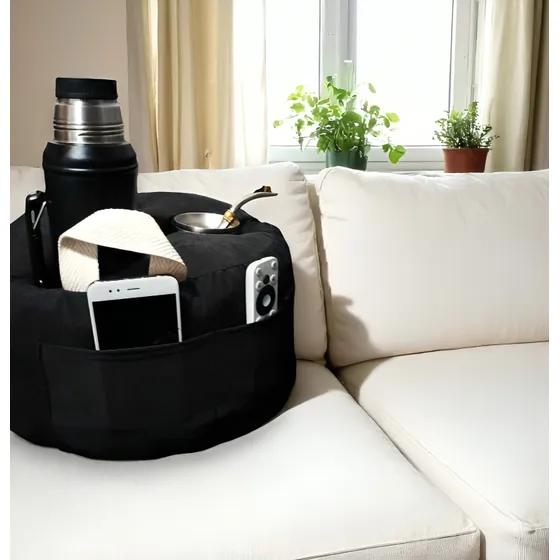 Almohadon Matero Diseño Gamuzado Bolsillos Apoya Termo Cama
