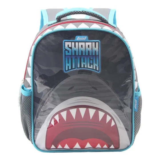 Mochila Escolar Niños Nene Colegio Reforzada Jardin Tiburon Color Negro