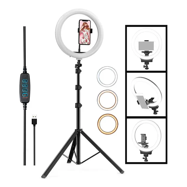 Aro De Luz Led Con Tripode Aro 26cm 2.1 Metros Tik Tok