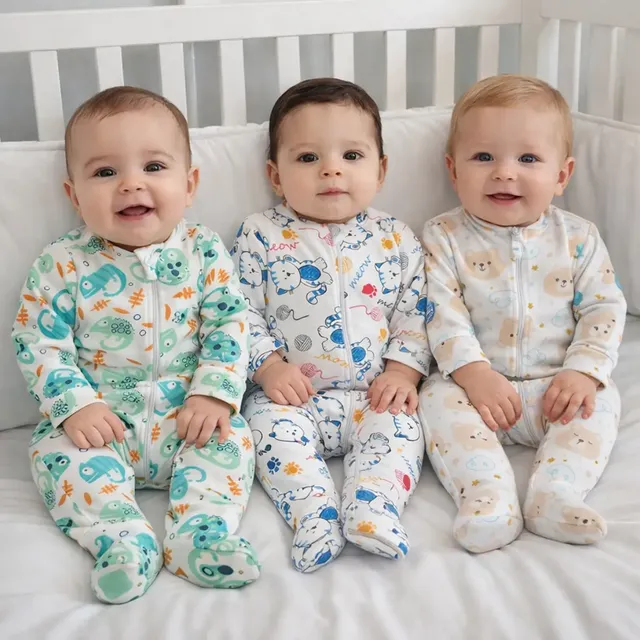 Macacão Bebe Estampado Fresquinho Zíper E Vira Pé Algodão