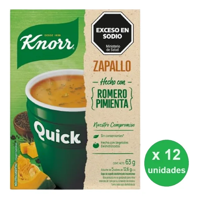 Pack Sopa Knorr Quick Clásica 5 Sob - X 12unid - Dh Tienda