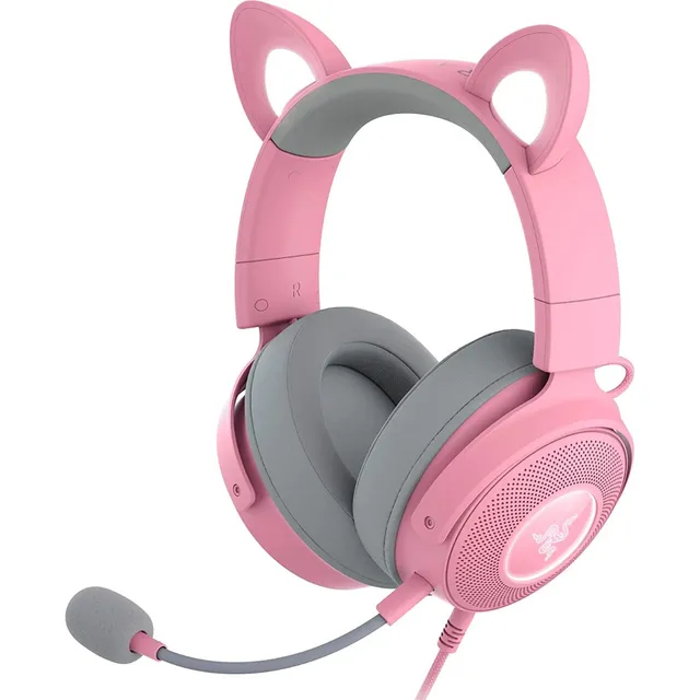 Audífonos Alámbricos Razer Kraken Kitty V2 Pro Quartz (rosa)