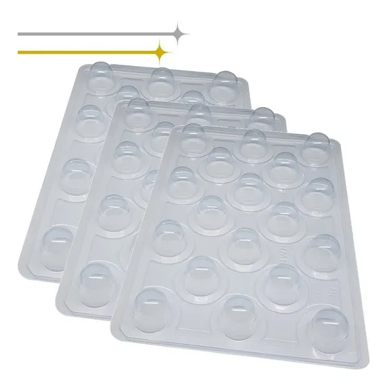 Kit 03 Formas Mini Trufa 30g Silicone  (ref 813) 18 Cavidade