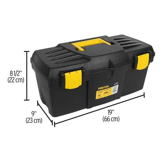 Caja De Herramientas Plástica 19 PuLG 48cm Pretul 20533 Color Negro