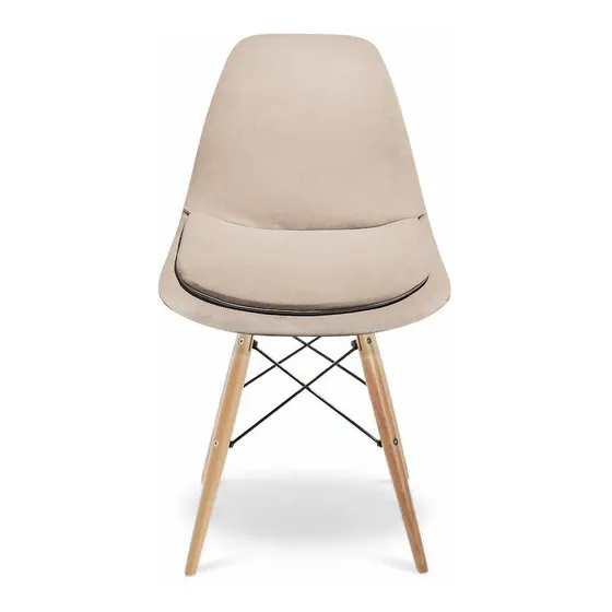 Capa Para Cadeira Eames Eiffel Com Almofada Suede Areia