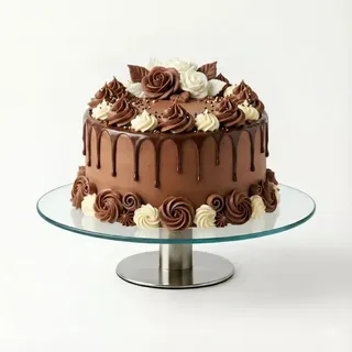 Boleira Bailarina Giratória 30 Cm De Vidro Temperado Para Decorar Bolo Torta Cupcakes Confeitaria Profissional Transparente