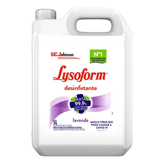 Desinfetante 5L Lysoform Líquido Lavanda Desinfetante Casa para Limpeza Pesada