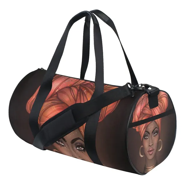 Bolsa Lona Viaje Para Niña Afroamericana Equipaje Deportiva