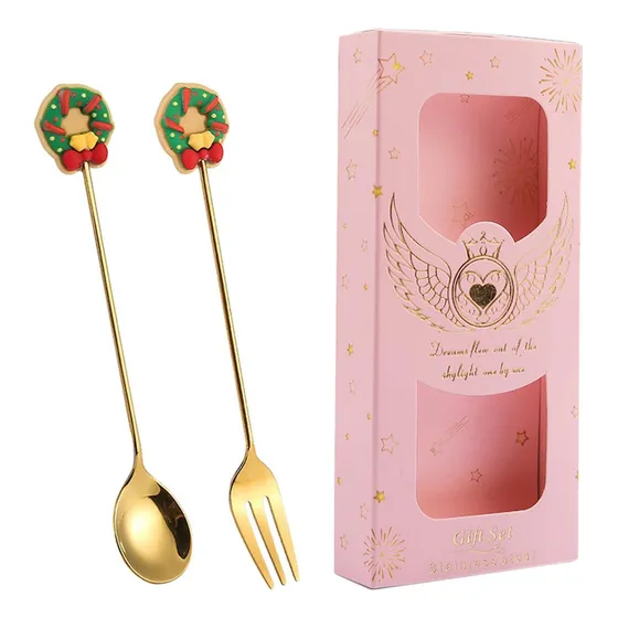 Cubiertos Juego De Cubiertos Cucharas De Postre Corona Rosa