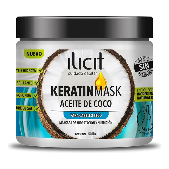 Mascara Ilicit Keratinmask Aceite De Coco 350 Ml