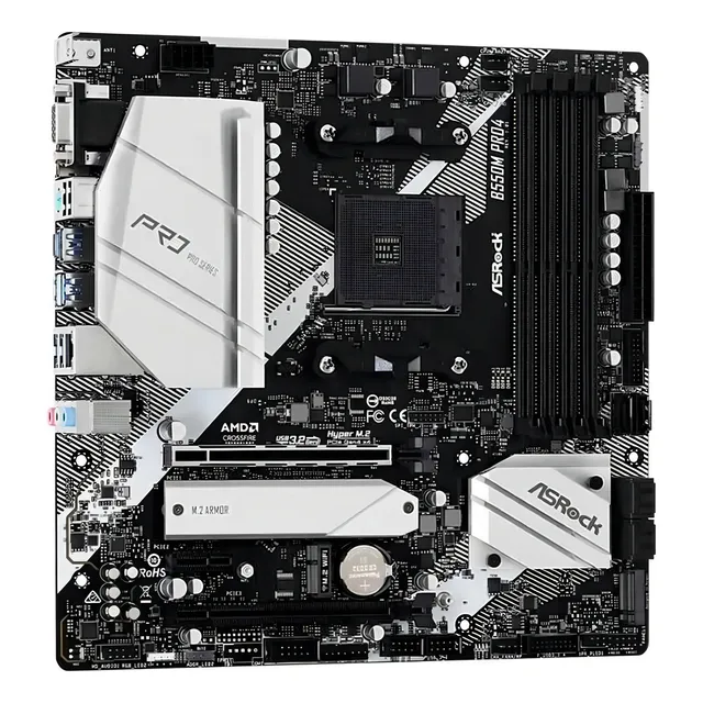 Tarjeta Madre As Rock B550m Pro4 Micro Atx S-am4 Ddr4 Hdm /v