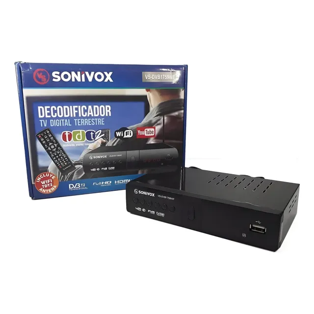 Decodificador Tdt Tv Digital Terrestre Sonivox Usb Full Hd