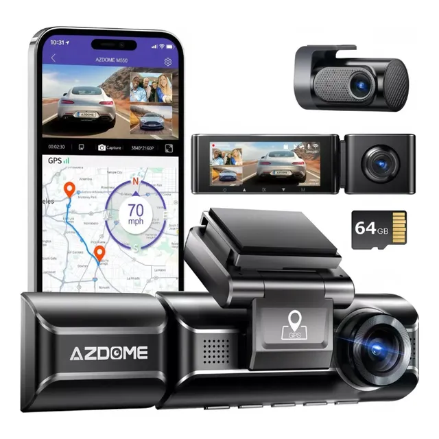 Azdome M550 4k Cámara Para Auto 3 Channel Con 5g Wifi Gps