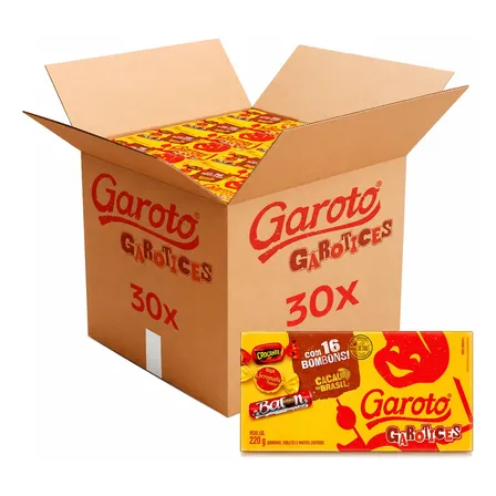 Kit 30 Caixa De Bombom Garoto 220g Com 16 Un Chocolate Combo
