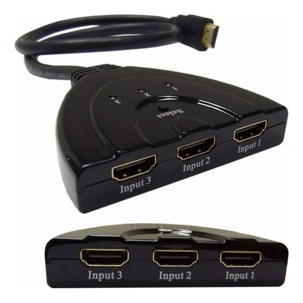 Switch Hdmi 3 Puertos X1 Con Cable