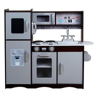 Cocina Infantil Juguete De Madera Para Niña Con Refrigerador Color Marrón Oscuro Cocina Infantil Juguete De Madera Para Niña Con Refrigerador Color Marrón Oscuro