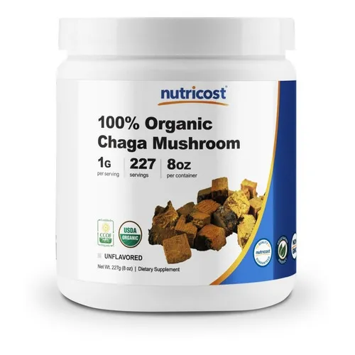 Hongo Chaga Mushroom Inonotus Obliquus Nutricost Sabor Natural