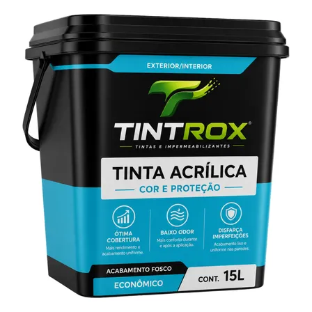 Tinta Acrílica Econômica 15 Litros Alta Cobertura Branco/gelo Fosco