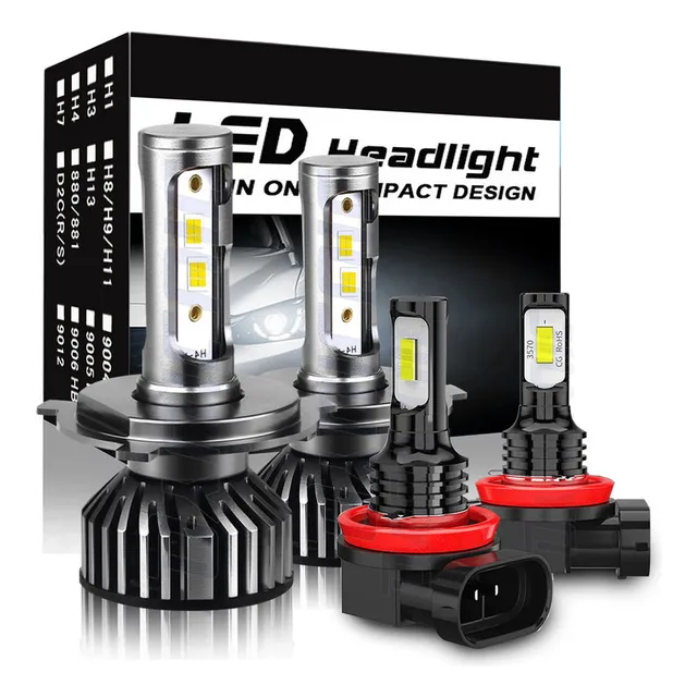 Qa1 H11 H4 60000lm Kit Faros Led Luz Alta Y Baja Para