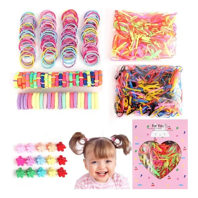 Set 899pcs Colets Bandas Elásticas Y Pinches Para Niña