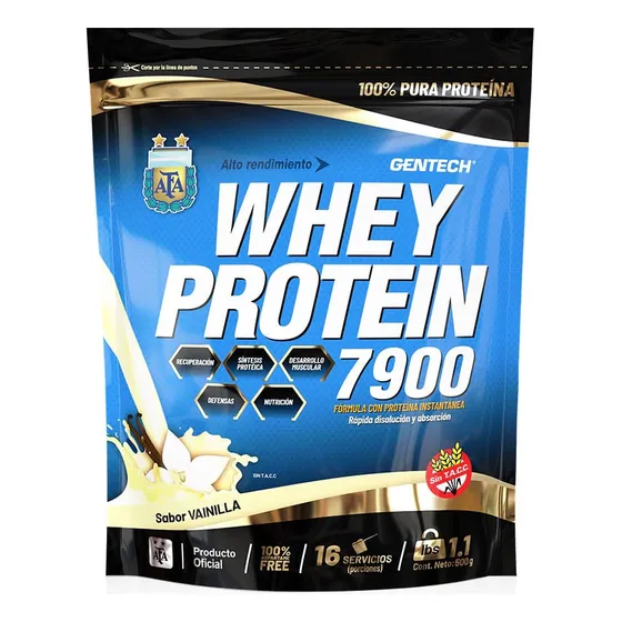 Suplemento Gentech Whey Protein 7900 Vainilla X 500 G Vainilla
