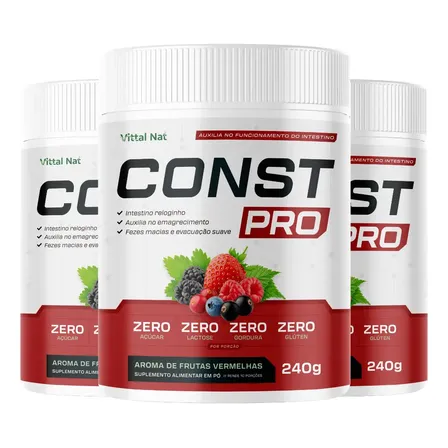 Kit 3 Const Pro Original Regulador Intestino Preso Vittal Frutas Vermelhas