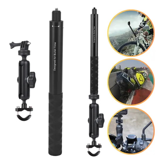Bastão Extensor Suporte Moto Efeito Invisível Insta360 Gopro