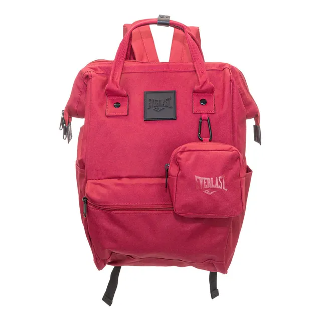 Mochila Cartera Mujer Everlast Con Llavero Apta Laptop 15,6 Color Cereza Diseño de la tela Nylon