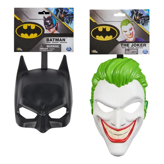 Set 2 Mascaras Archienemigos Guasón Y Batman Color Negro