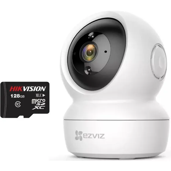 Kit Cámara De Seguridad Ezviz C6n 128gb Blanco Almacenamiento Microsd Wireless Inalambrica 2mp Visión Nocturna Incluida Con Movimiento Ptz Y Audio Bidireccional