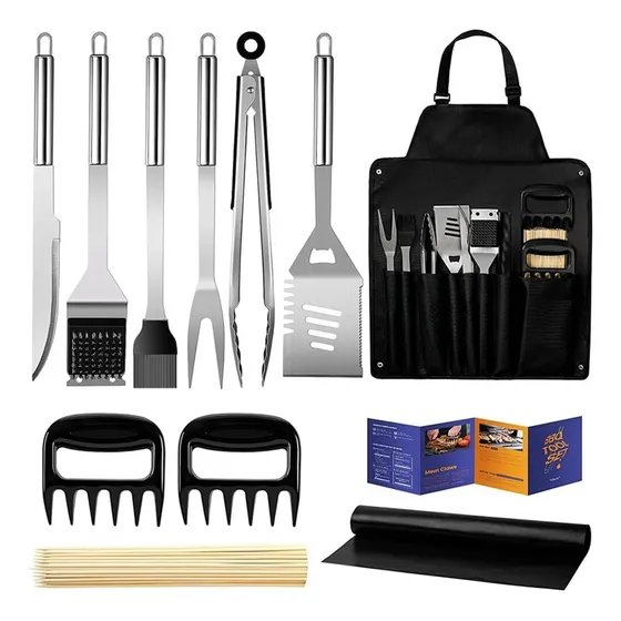 Kit Parrillero 11 Pzas Con Delantal