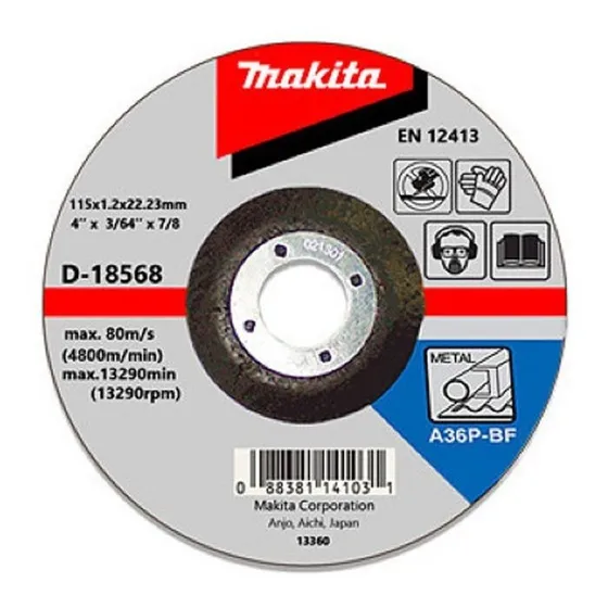 Disco Abrasivo Para Corte De Metal De 115 X 3 X 22.2mm