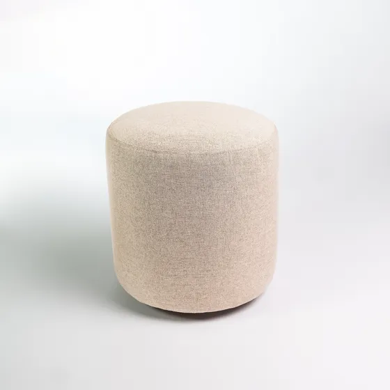 Puff Redondo Banqueta Banco Decorativo Multiuso Linho 36cm 