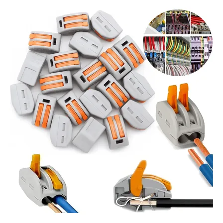 Kit C/100 Conectoremenda Isolante Derivagao Sem Solda 2vias Cinza