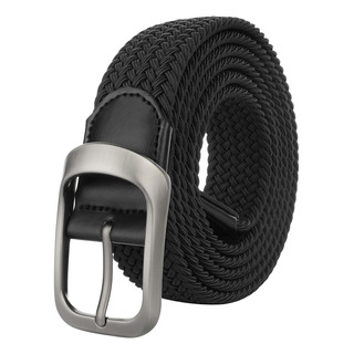 Cinturón Elástico Trenzado Negro Para Hombre Con Hebilla De Cinturón Elástico Trenzado Negro Para Hombre Con Hebilla De
