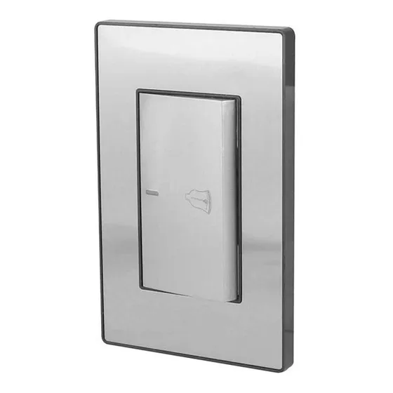 Placa Sanelec Acero Inoxidable 1 Boton De Timbre Cordoba Color Gris Corriente nominal 10 A Voltaje nominal 110V