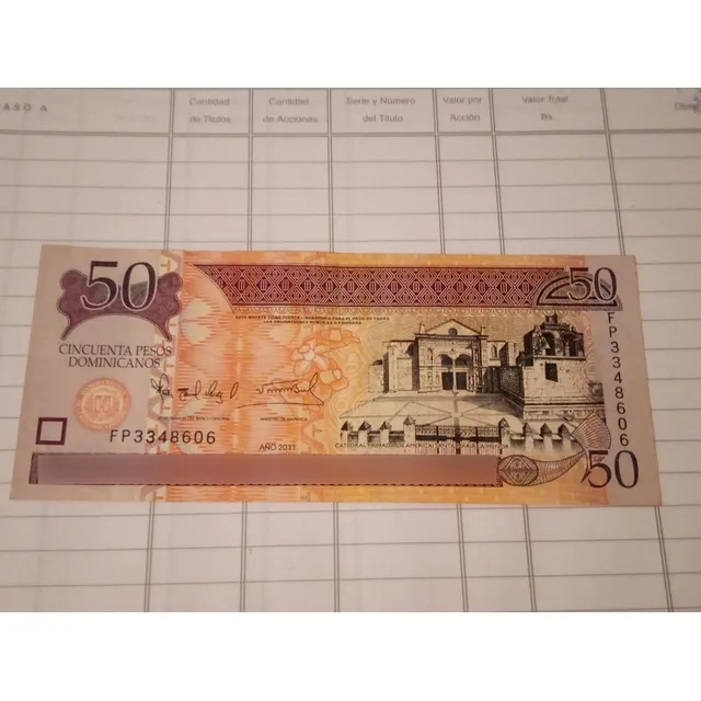 Billete De Cincuenta  Pesos Dominicanos 2011