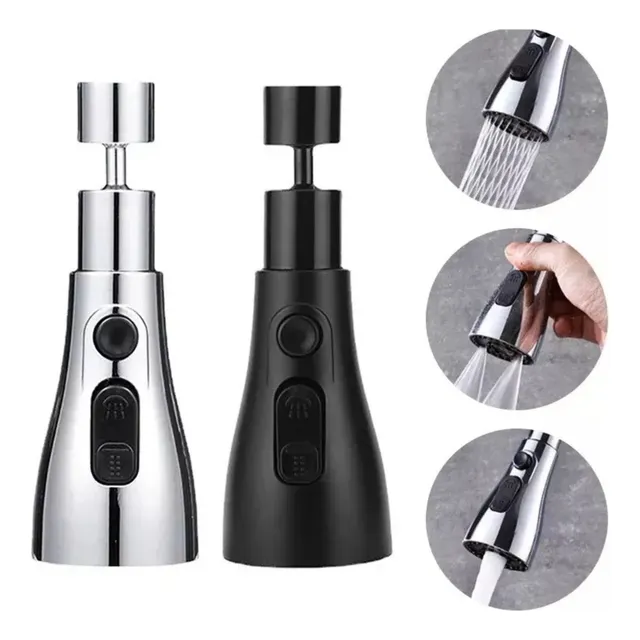 Adaptador Extensor Rociador Giratorio Para Grifo 3 Modos