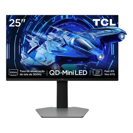 Monitor Gamer Tcl 25 Polegadas Qd-Mini Led Full Hd G64 300hz 1ms (Gtg) Freesync Hdr 600 Nits 25g64