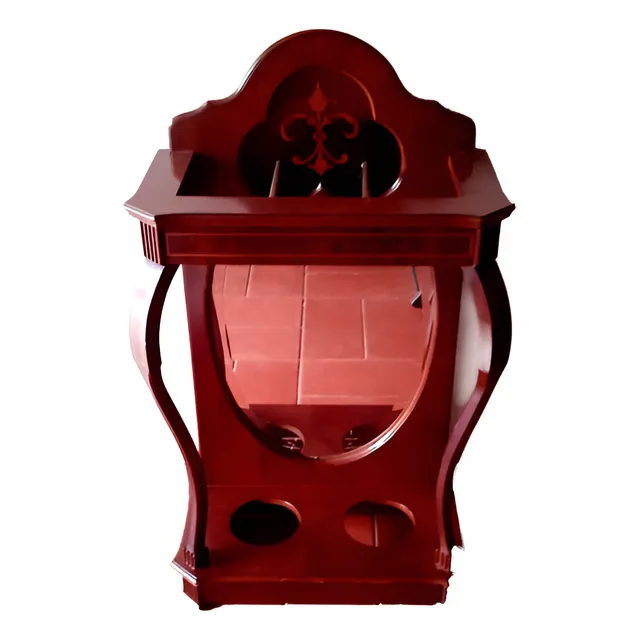 Mueble Paragüero Inglés Caoba Marqueteada Con Espejo Ovalado