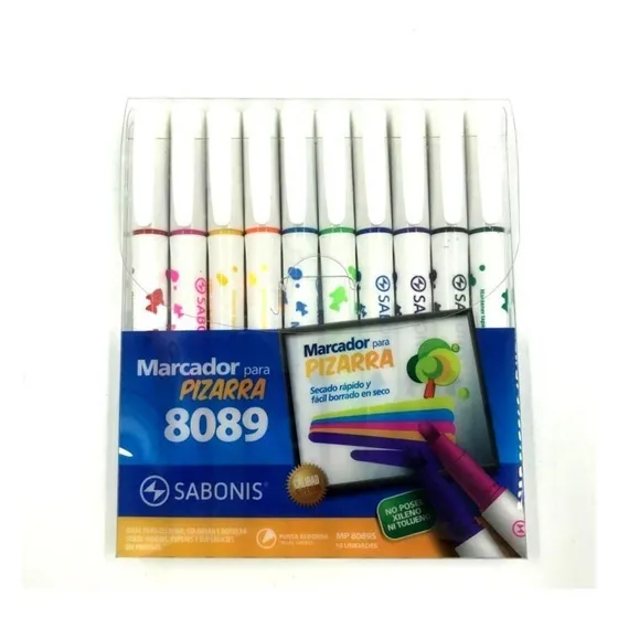 Plumon De Pizarra Sabonis Pack 10 Colores