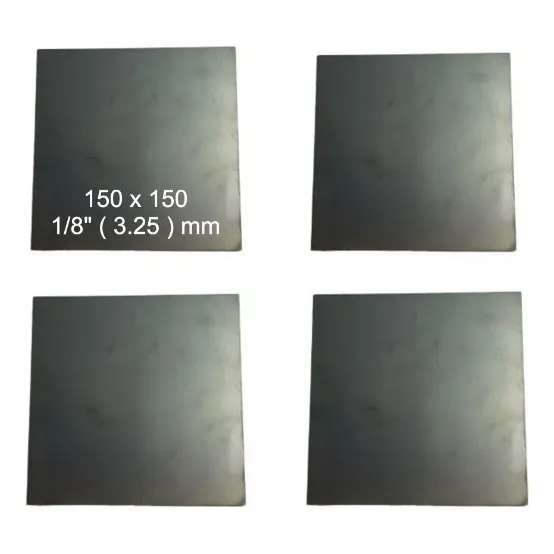 Chapa Placa Base De Hierro Lisa 3.25 Mm 150 X 150 Mm - 4 Un Color Plateado