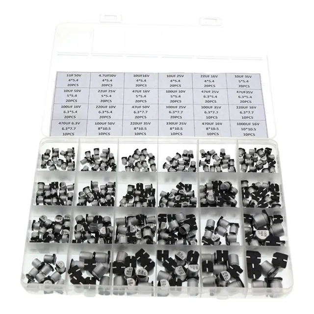 Surtido De Condensadores Electrolíticos 400x Smd, 24 Tipos