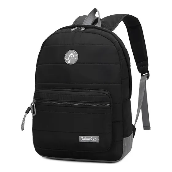 Mochila Head, Con Refuerzos Seguridad Comoda Resistente Color Negro Diseño De La Tela Lisa
